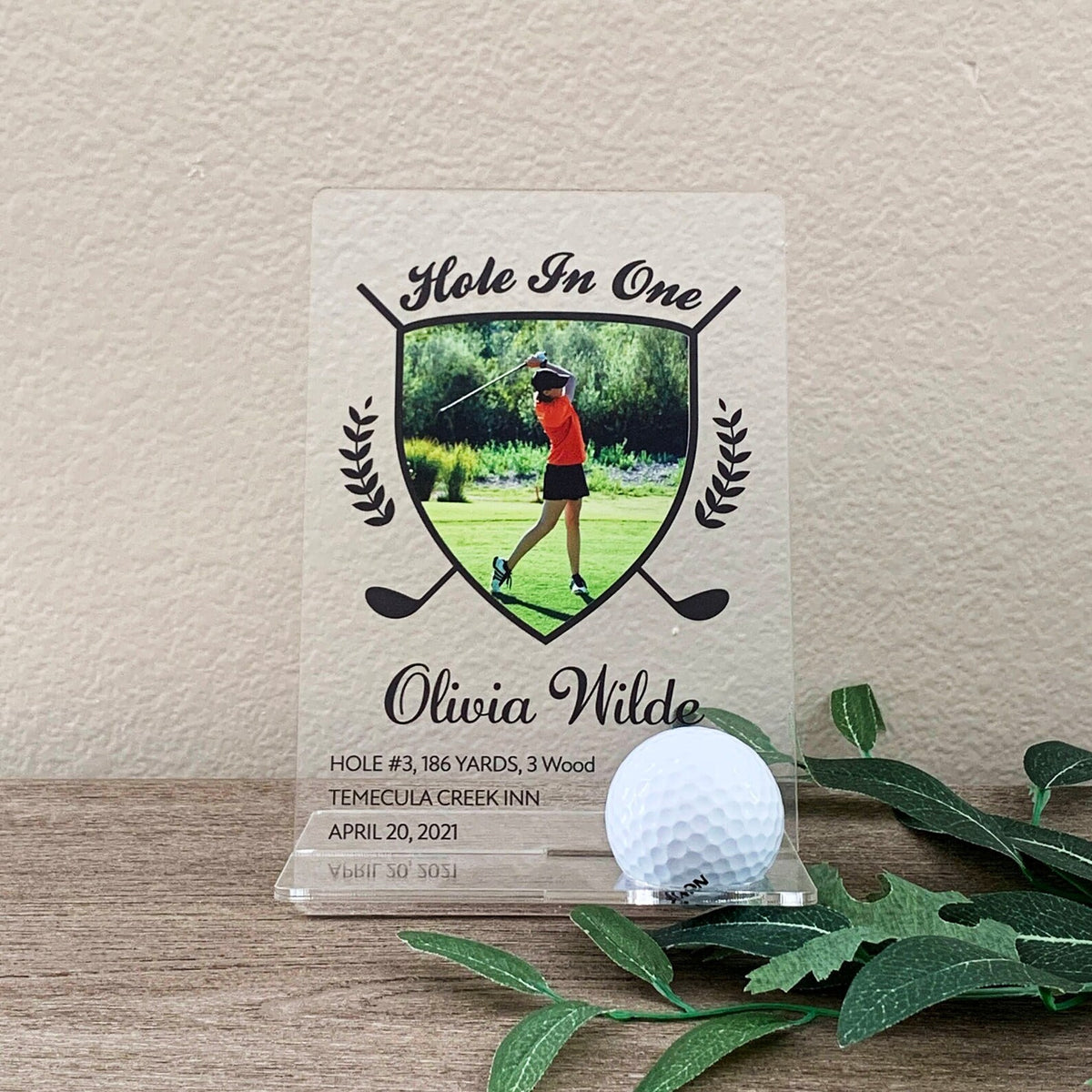 Hole in One Plaque | Golf Award Trophy | Custom Acrylic Golf Plaque | Golf Ball Display | Eagle, Albatross — photo 6