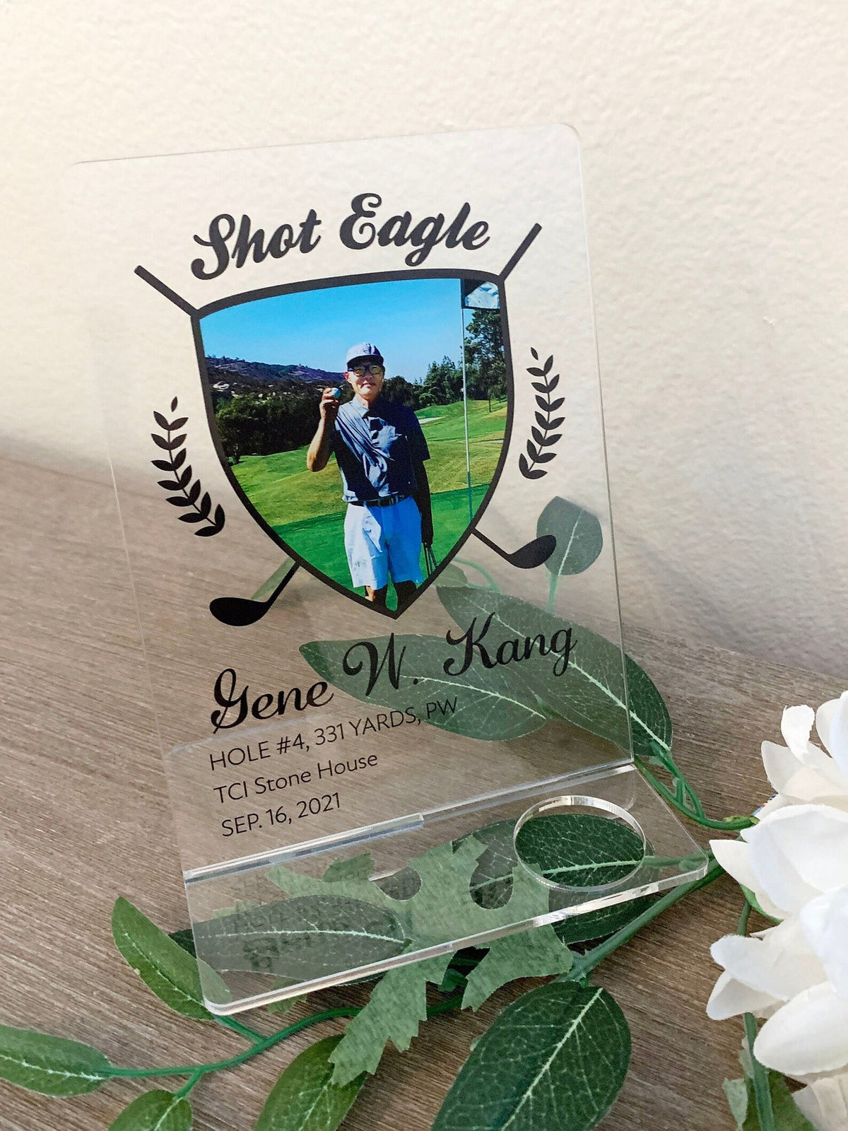 Hole in One Plaque | Golf Award Trophy | Custom Acrylic Golf Plaque | Golf Ball Display | Eagle, Albatross — photo 10