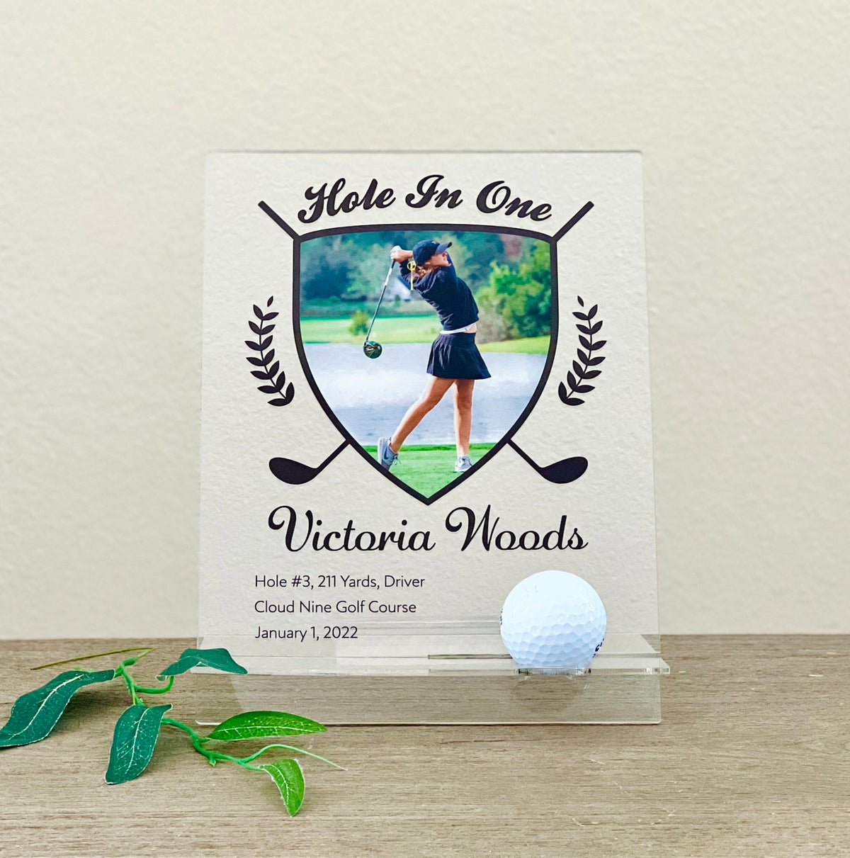 Hole in One Plaque | Golf Award Trophy | Custom Acrylic Golf Plaque | Golf Ball Display | Eagle, Albatross — photo 4
