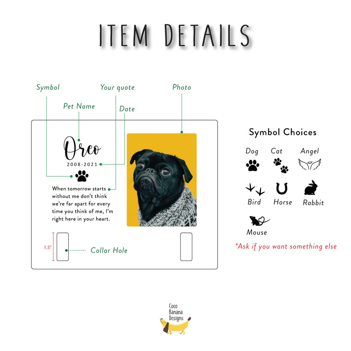 Personalized Pet Memorial Frame with Photo and Collar Holder — photo 4