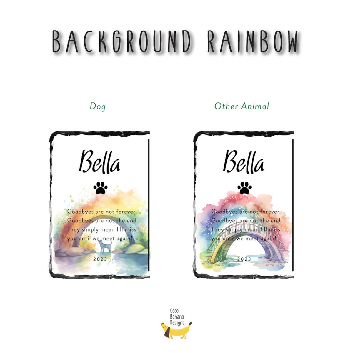 Personalized Pet Memorial Slate with Photo and Rainbow Bridge Design — photo 4