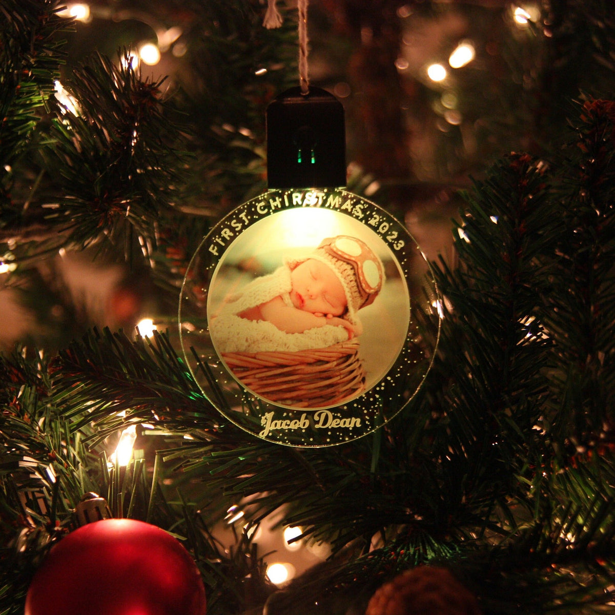 Custom LED Photo Ornament, Personalized Photo Christmas Ornament, Pet Memorial Ornament — photo 2