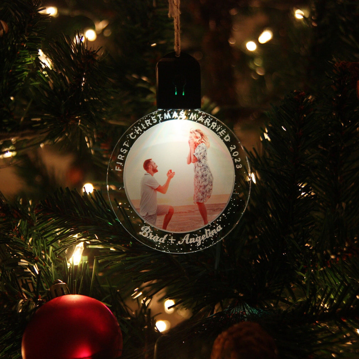 Custom LED Photo Ornament, Personalized Photo Christmas Ornament, Pet Memorial Ornament — photo 3