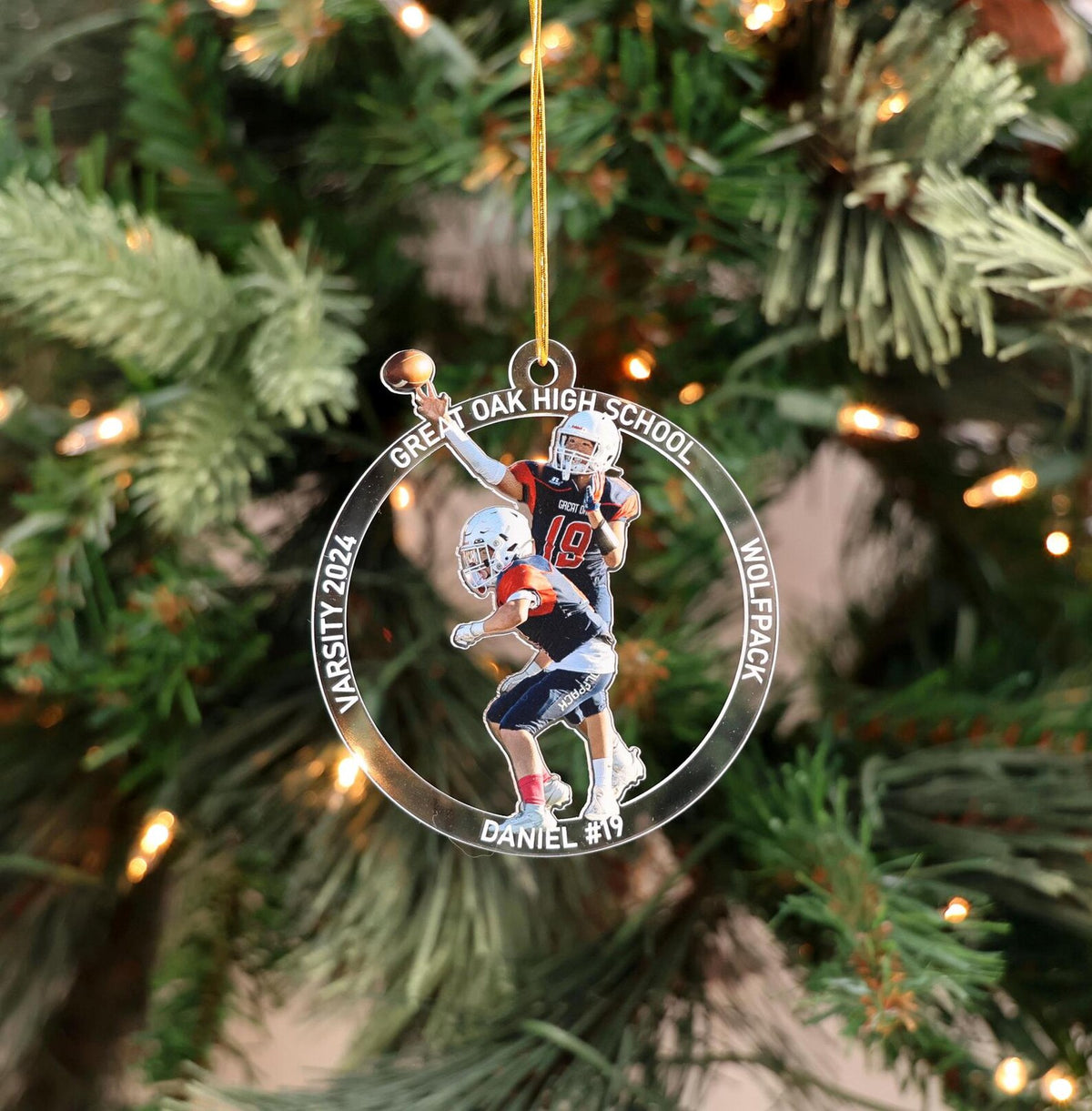 Custom Athlete Photo Ornament with Name and Jersey Number — photo 6