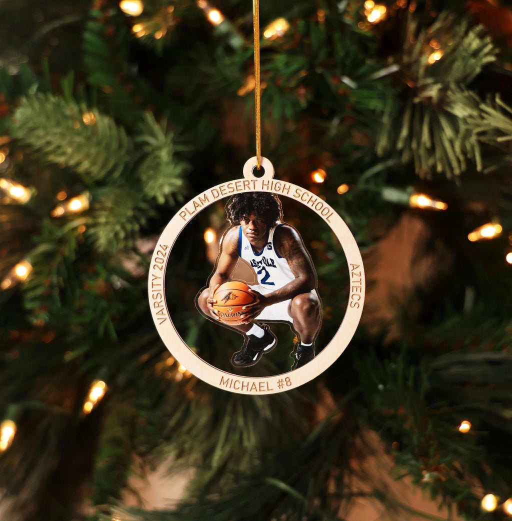 Custom Athlete Photo Ornament with Name and Jersey Number — photo 8