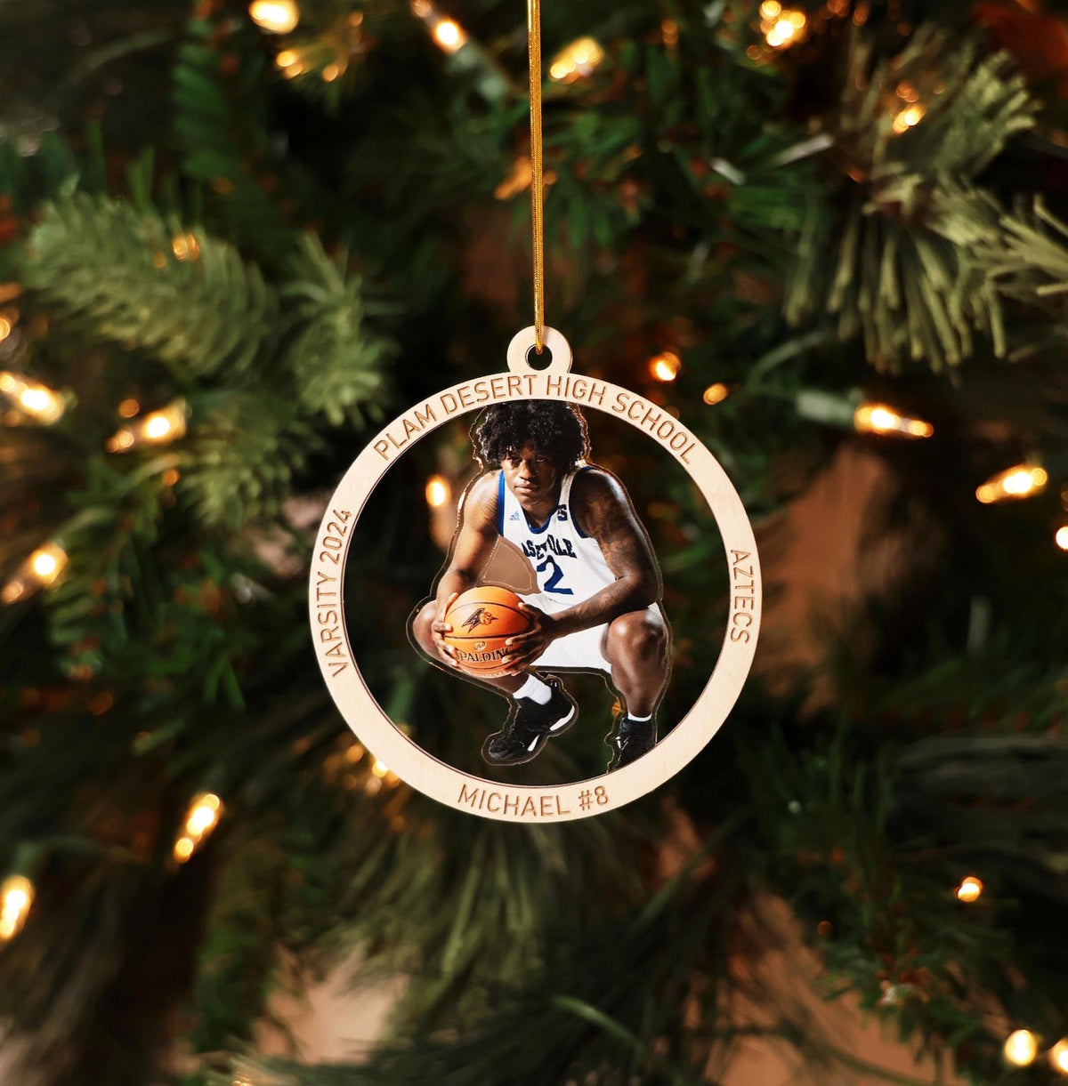 Custom Athlete Photo Ornament with Name and Jersey Number — photo 8