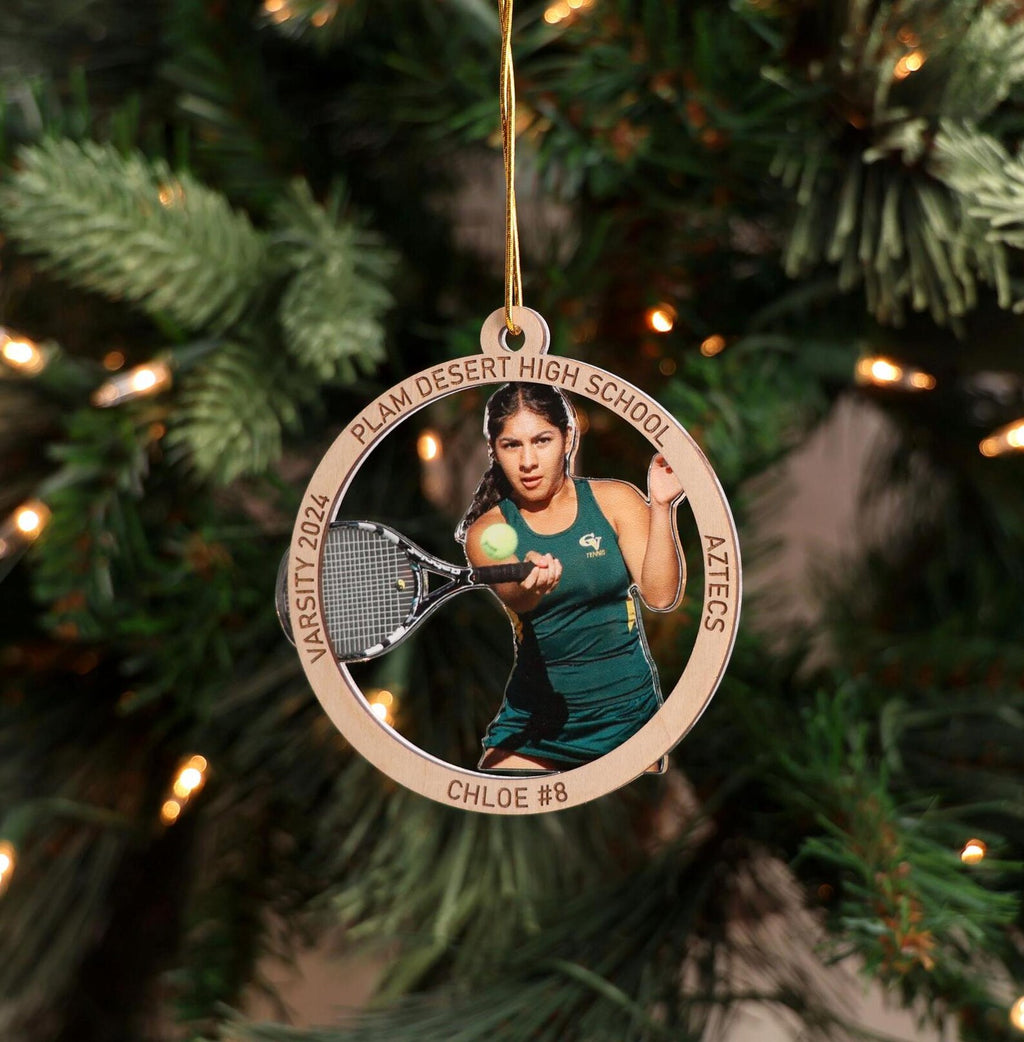 Custom Athlete Photo Ornament with Name and Jersey Number — photo 9