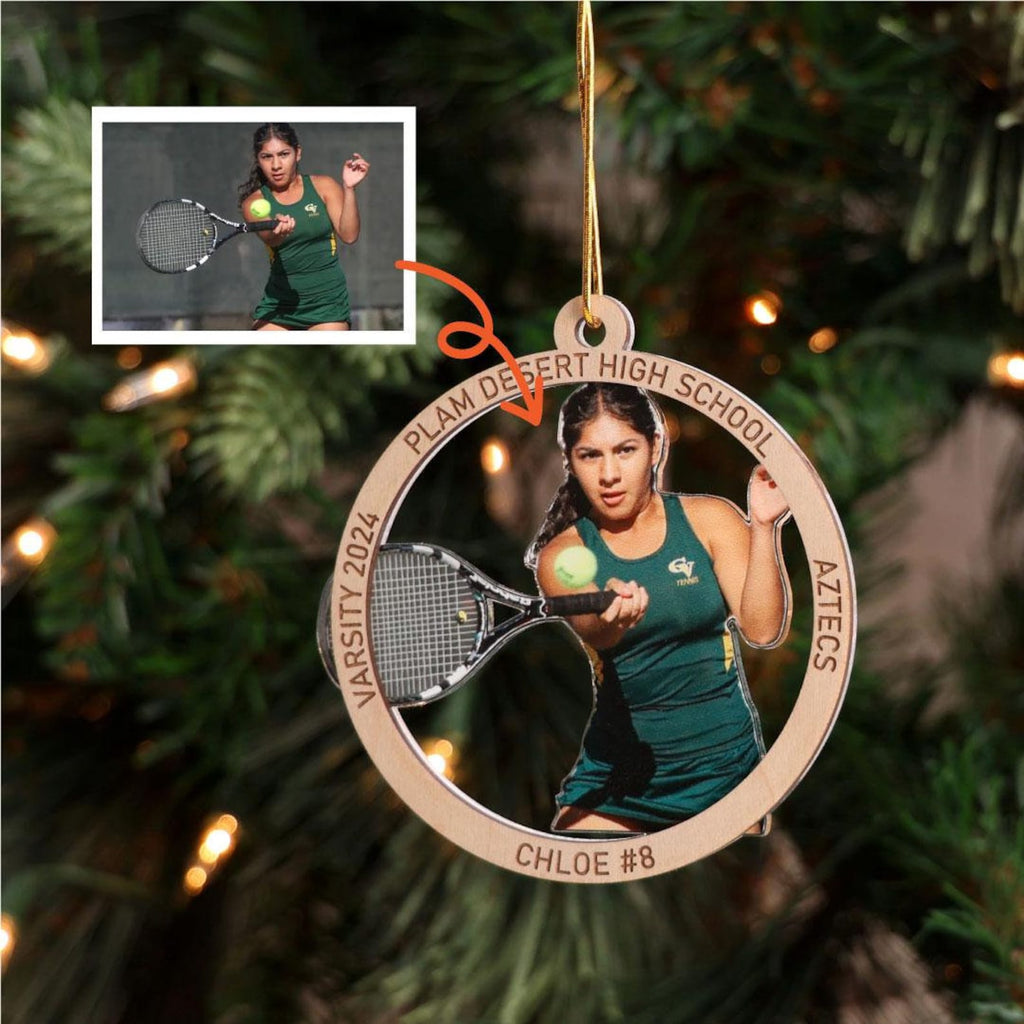 Custom Athlete Photo Ornament with Name and Jersey Number — photo 5