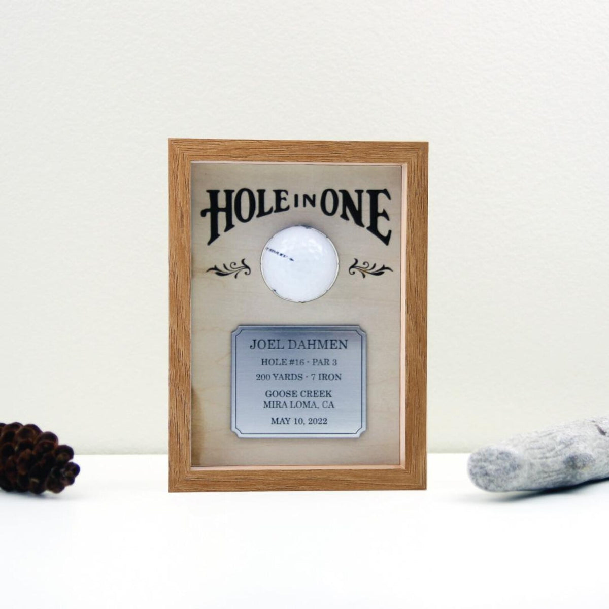 Personalized Hole in One Golf Ball Display, Custom Golf Keepsake Frame, Eagle Birdie Golf Gift, Golf Achievement Gift for Dad — photo 8