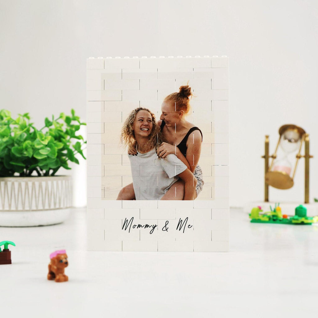Personalized Brick Photo Frame, Custom Building Block Picture Display, Custom Photo, Text, Map Print — photo 4