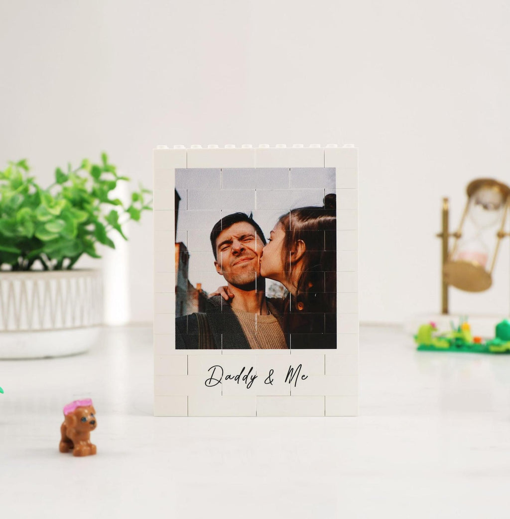 Personalized Brick Photo Frame, Custom Building Block Picture Display, Custom Photo, Text, Map Print — photo 5