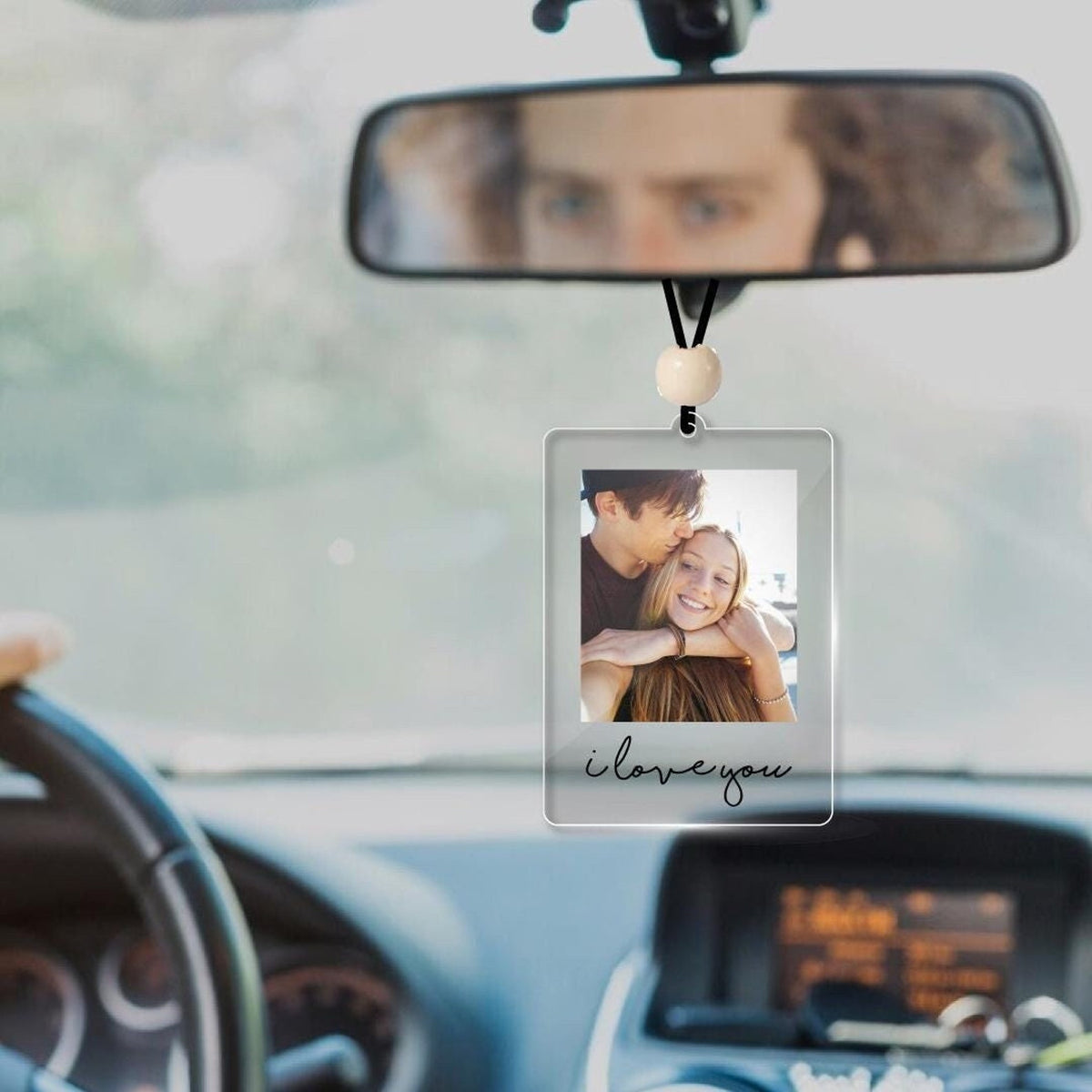 Personalized Acrylic Photo Car Mirror Tag, Drive Safe Keepsake — photo 17