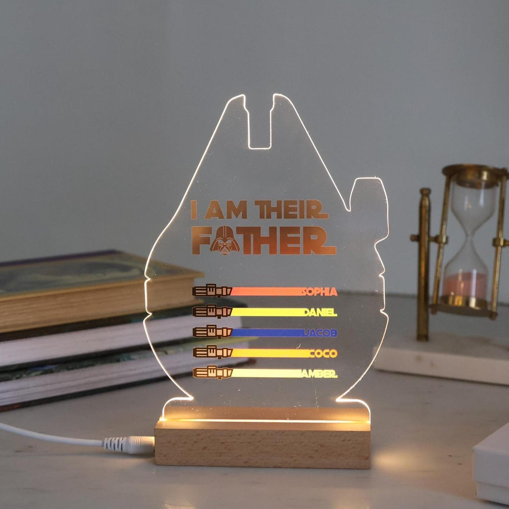 I Am Their Father Custom LED Acrylic Lamp - Personalized Lightsaber Name Display — photo 9