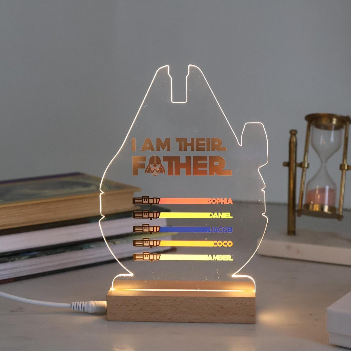 I Am Their Father Custom LED Acrylic Lamp - Personalized Lightsaber Name Display — photo 9