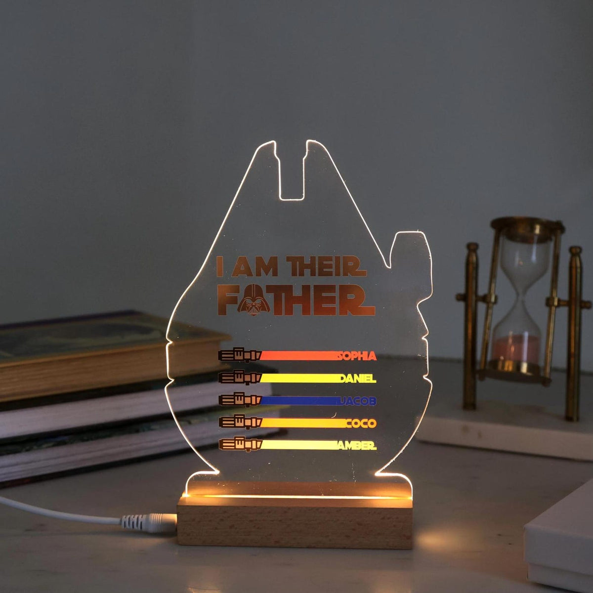 I Am Their Father Custom LED Acrylic Lamp - Personalized Lightsaber Name Display — photo 10