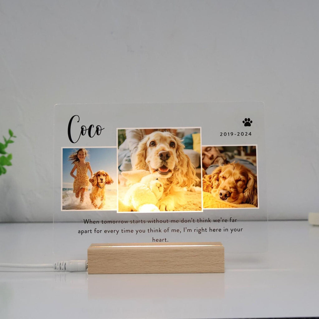 Personalized Pet Memorial Photo Collage Plaque, 3 Photos — photo 5