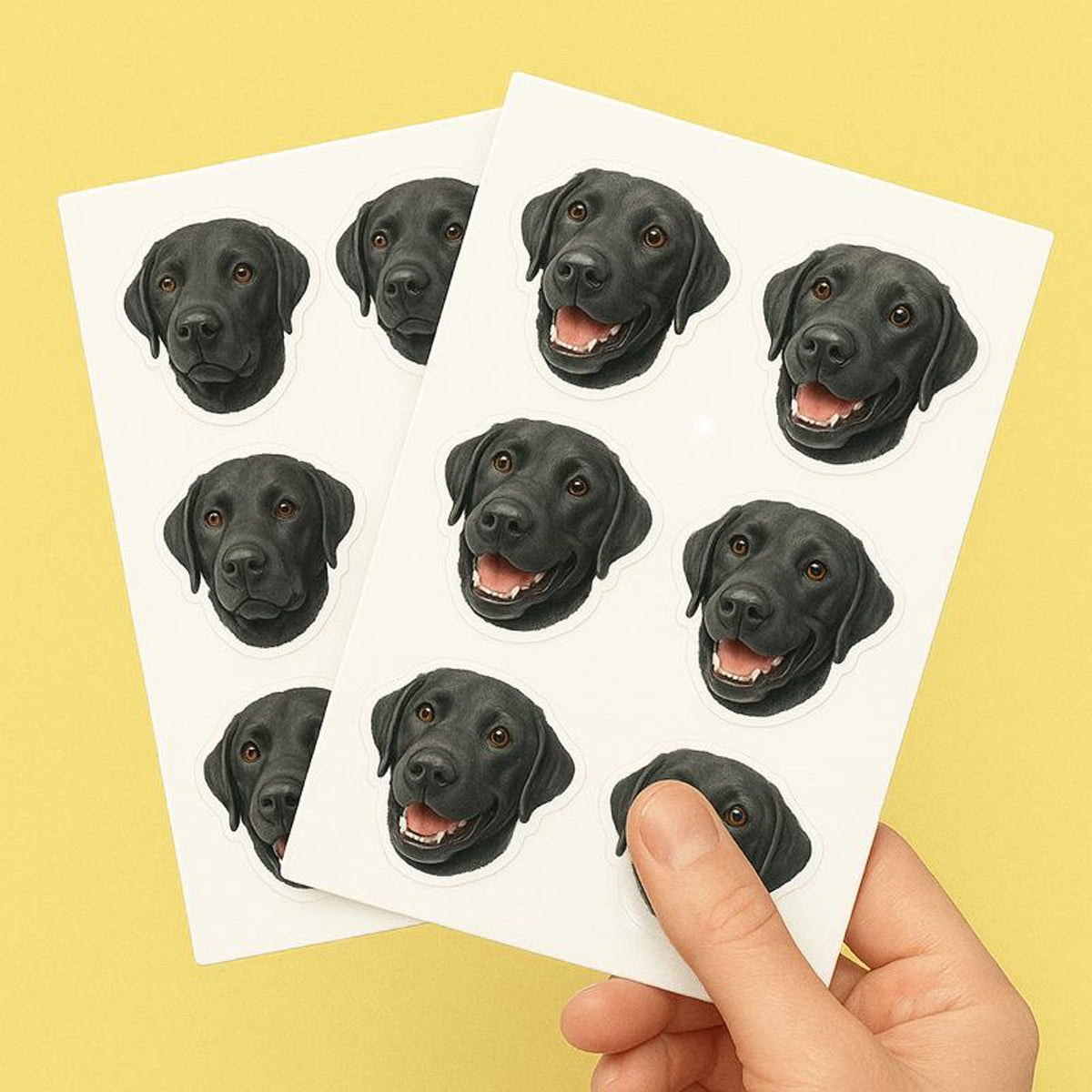 Custom Pet Face Stickers – 5x7” Waterproof Vinyl Sheet | Personalized Dog or Cat Stickers | Dishwasher Safe | Optional Watercolor Style — photo 1