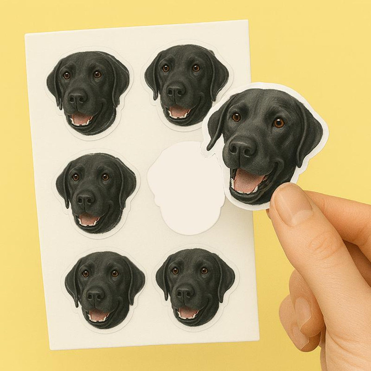 Custom Pet Face Stickers – 5x7” Waterproof Vinyl Sheet | Personalized Dog or Cat Stickers | Dishwasher Safe | Optional Watercolor Style — photo 2