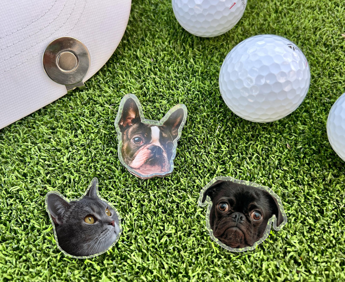 Custom Pet or Human Face Ball Marker with Magnetic Hat Clip — photo 2