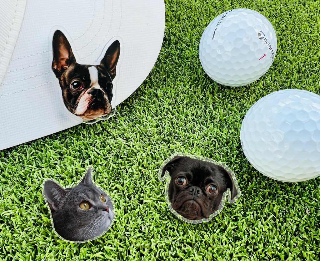 Custom Pet or Human Face Ball Marker with Magnetic Hat Clip — photo 1