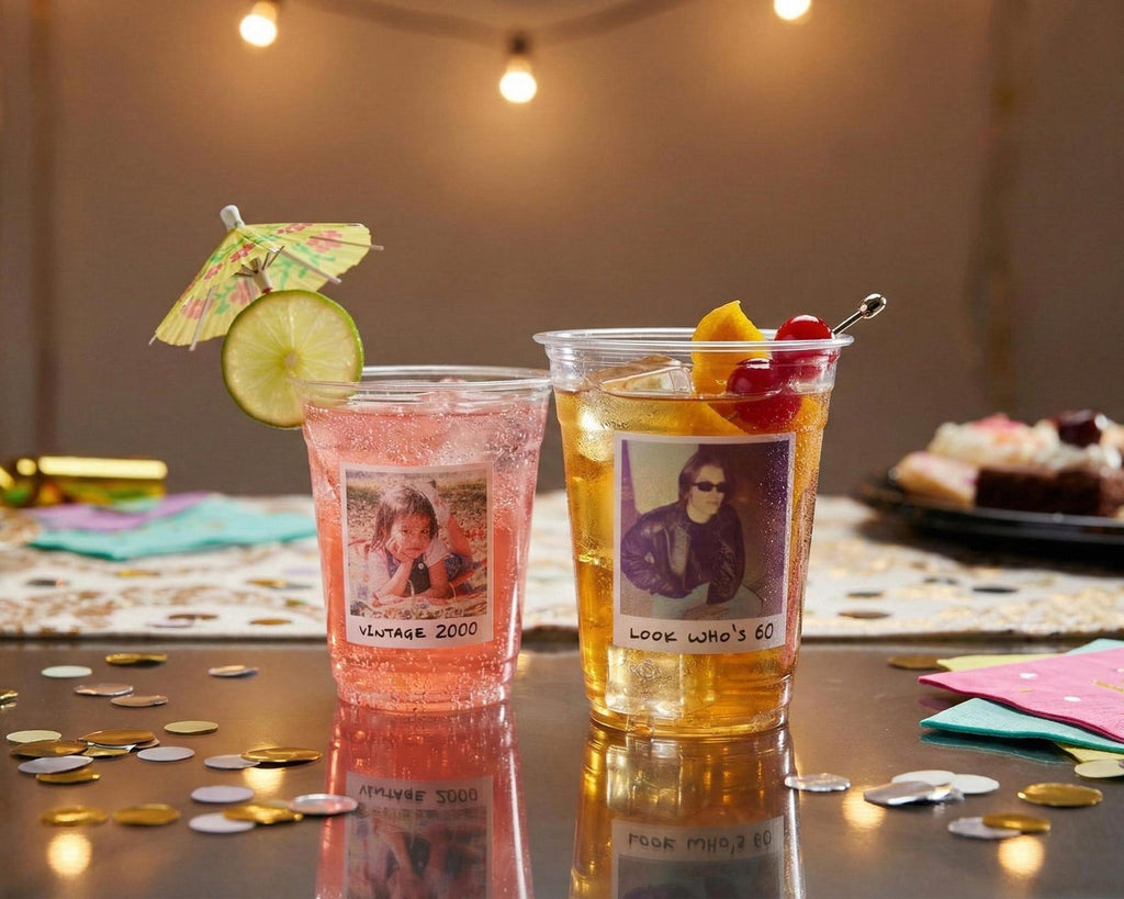 Custom Photo Plastic Cups, Personalized Party Cups with Custom Stickers — photo 3