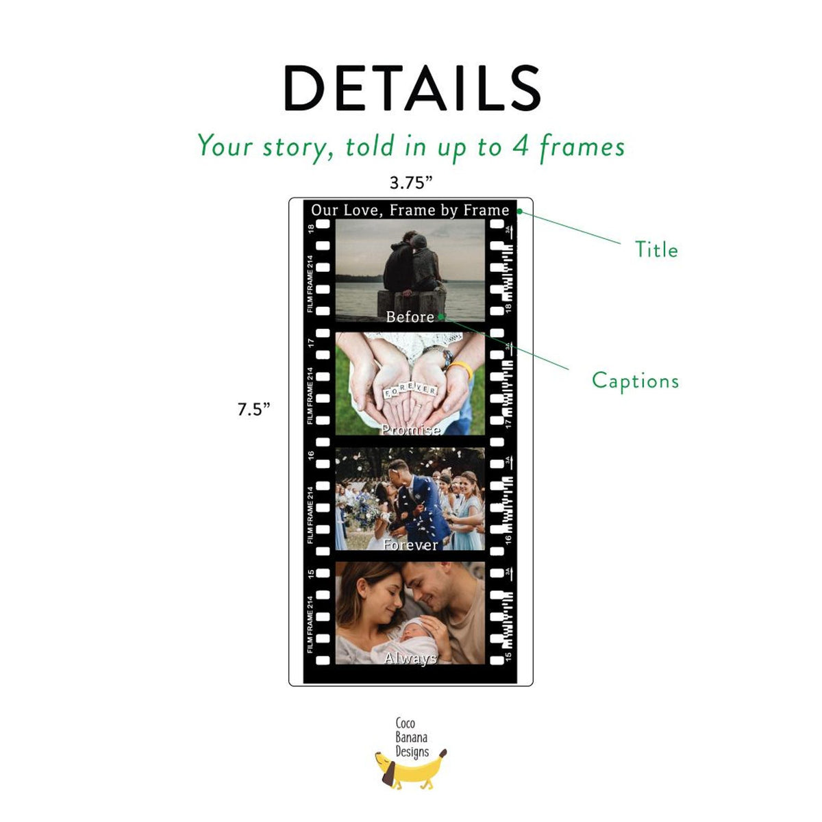 Custom Film Strip Photo Frame Acrylic Photo Plaque Personalized Photo Gift Anniversary Gift Couple Gift — photo 2