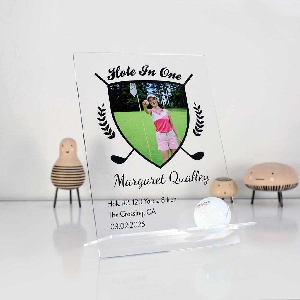 Hole in One Plaque | Golf Award Trophy | Custom Acrylic Golf Plaque | Golf Ball Display | Eagle, Albatross — photo 8