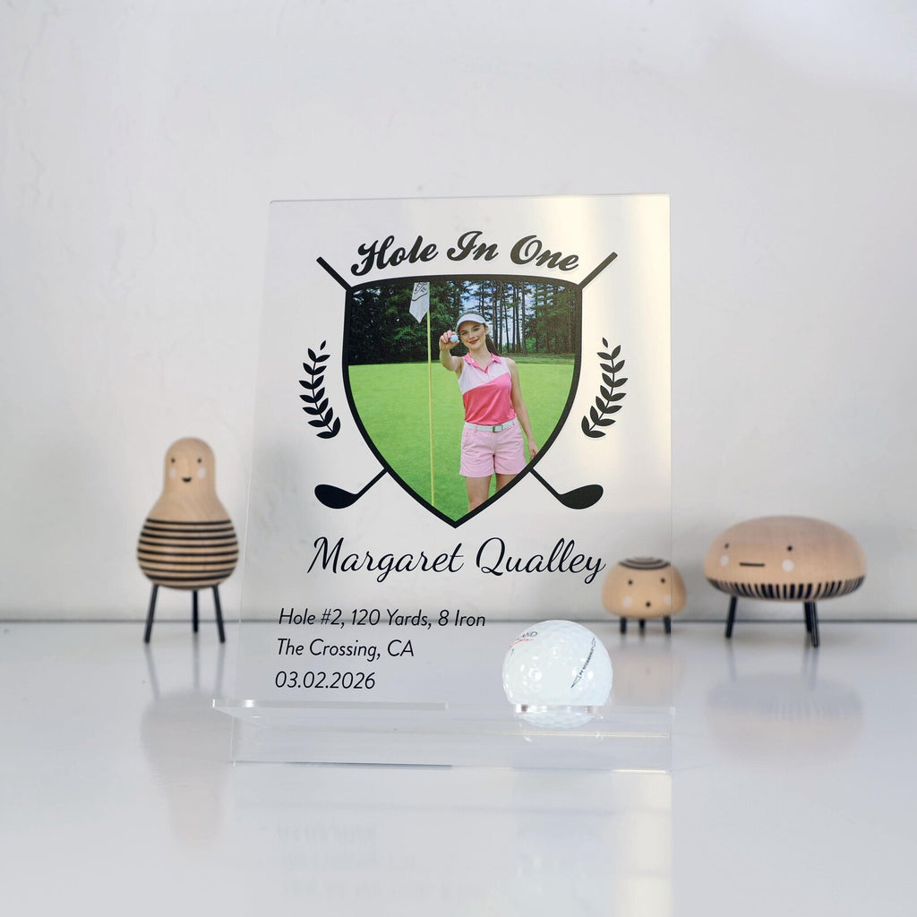 Hole in One Plaque | Golf Award Trophy | Custom Acrylic Golf Plaque | Golf Ball Display | Eagle, Albatross — photo 5