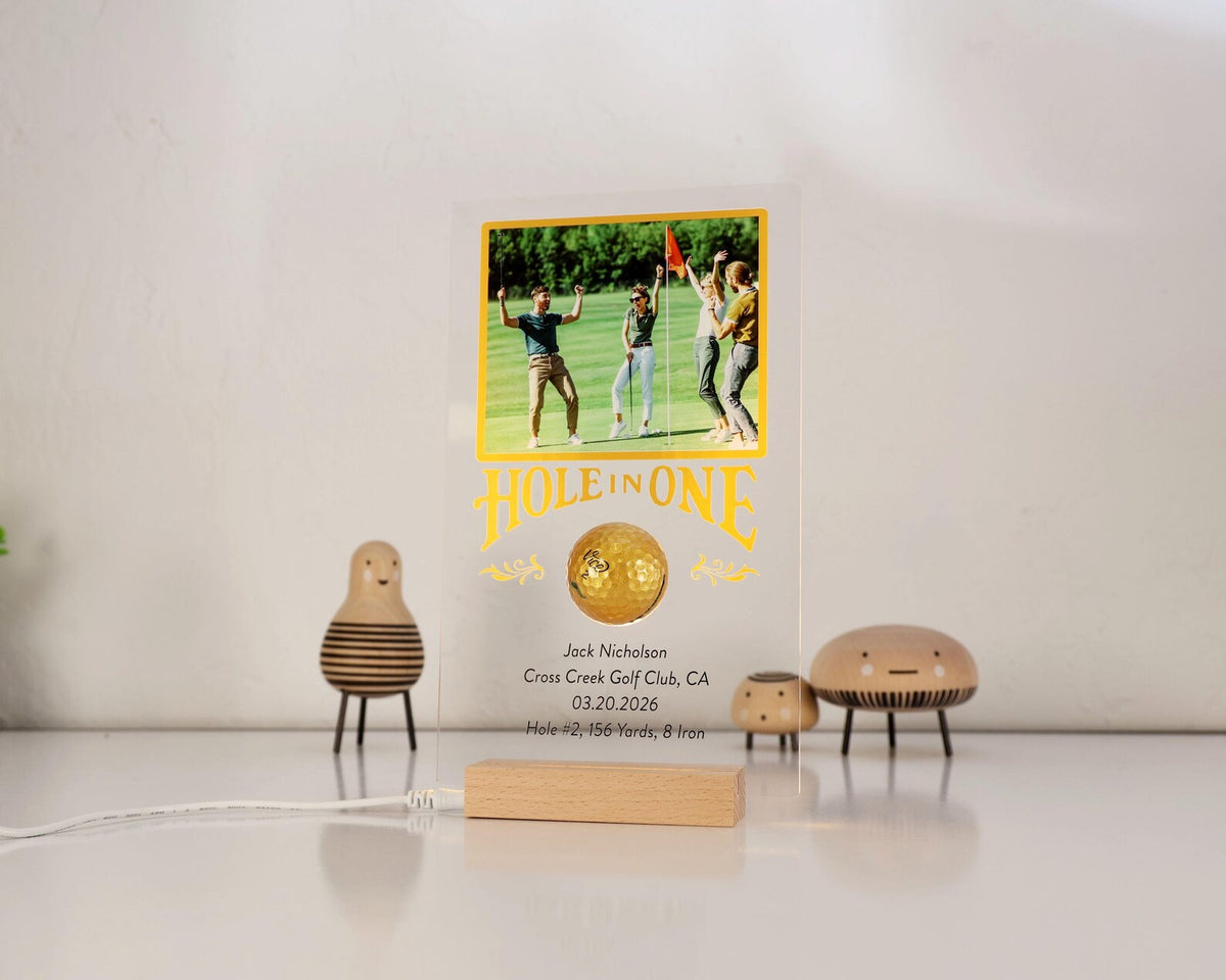 Personalized Hole in One Plaque with Golf Ball Holder, Custom Golf Gift, Hole in One Display, Golfer Gift — photo 15