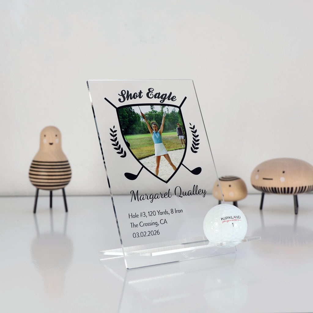 Hole in One Plaque | Golf Award Trophy | Custom Acrylic Golf Plaque | Golf Ball Display | Eagle, Albatross — photo 7