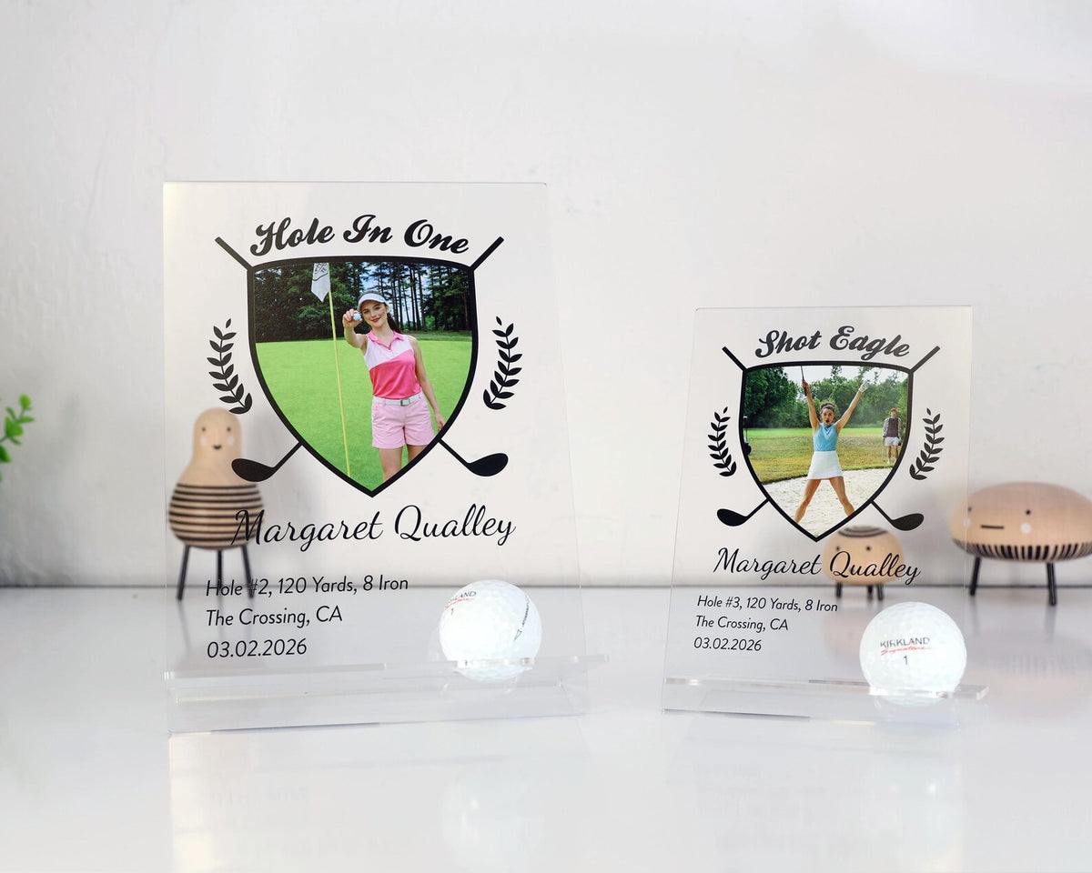 Hole in One Plaque | Golf Award Trophy | Custom Acrylic Golf Plaque | Golf Ball Display | Eagle, Albatross — photo 2