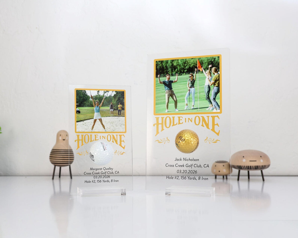 Personalized Hole in One Plaque with Golf Ball Holder, Custom Golf Gift, Hole in One Display, Golfer Gift — photo 9