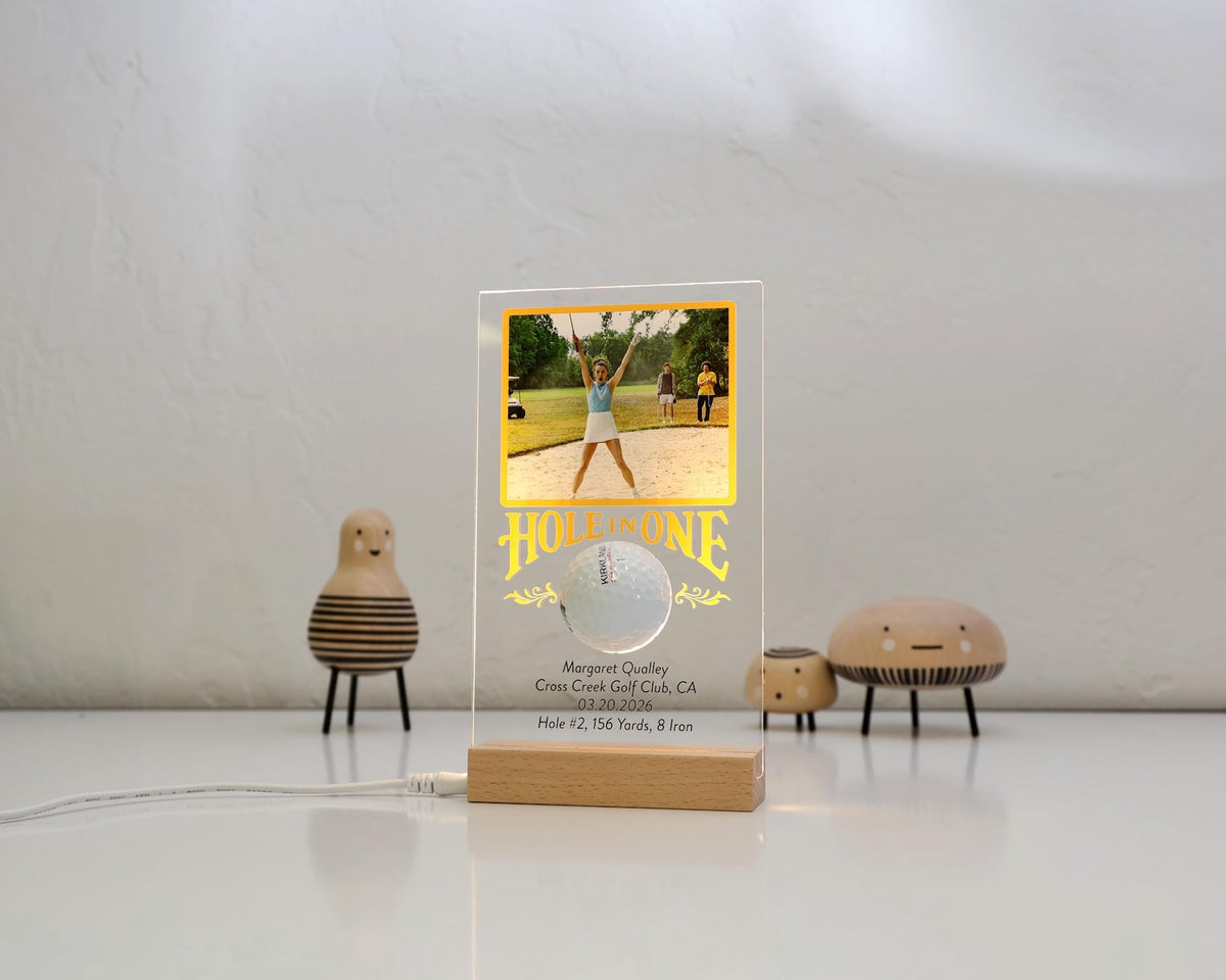 Personalized Hole in One Plaque with Golf Ball Holder, Custom Golf Gift, Hole in One Display, Golfer Gift — photo 11