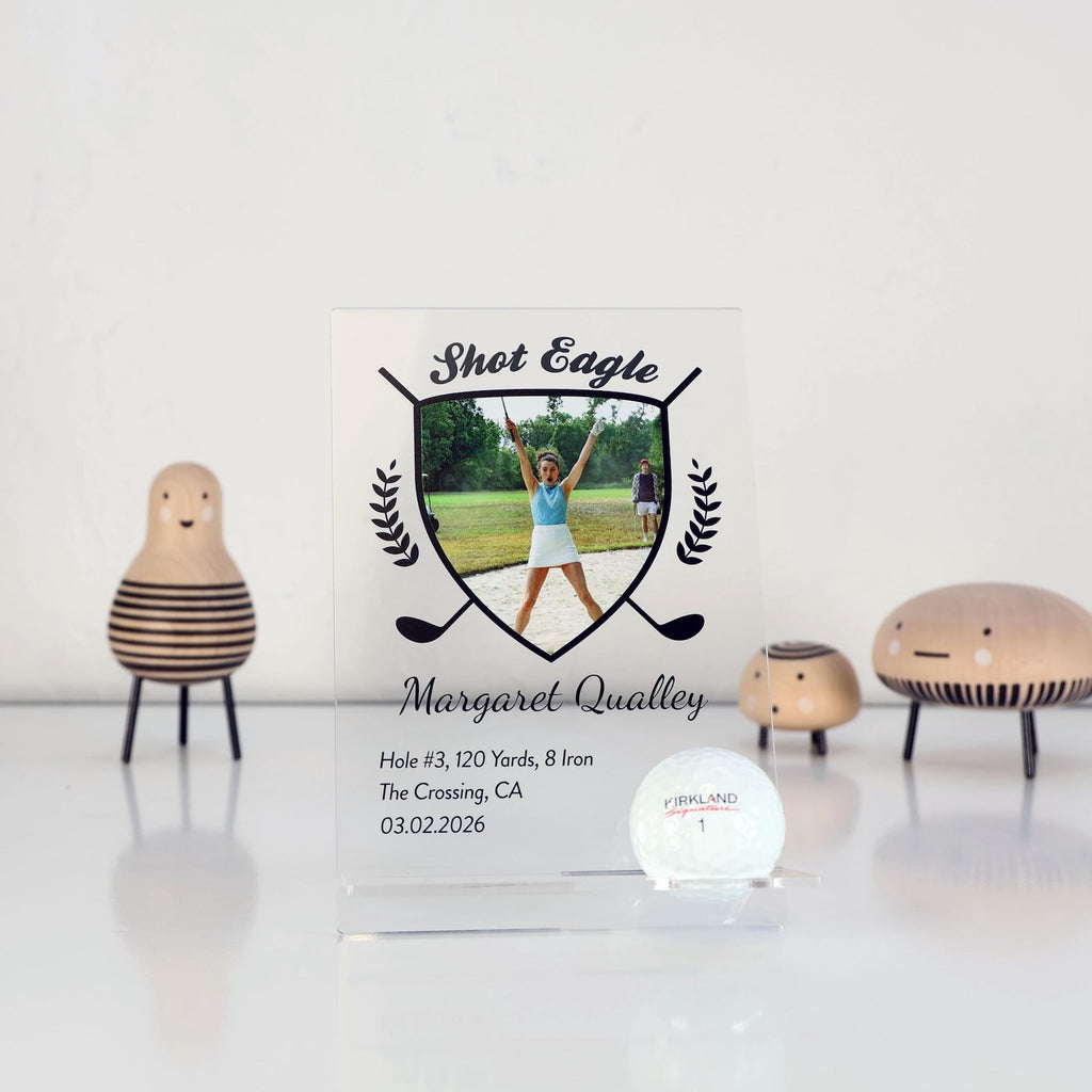 Hole in One Plaque | Golf Award Trophy | Custom Acrylic Golf Plaque | Golf Ball Display | Eagle, Albatross — photo 1