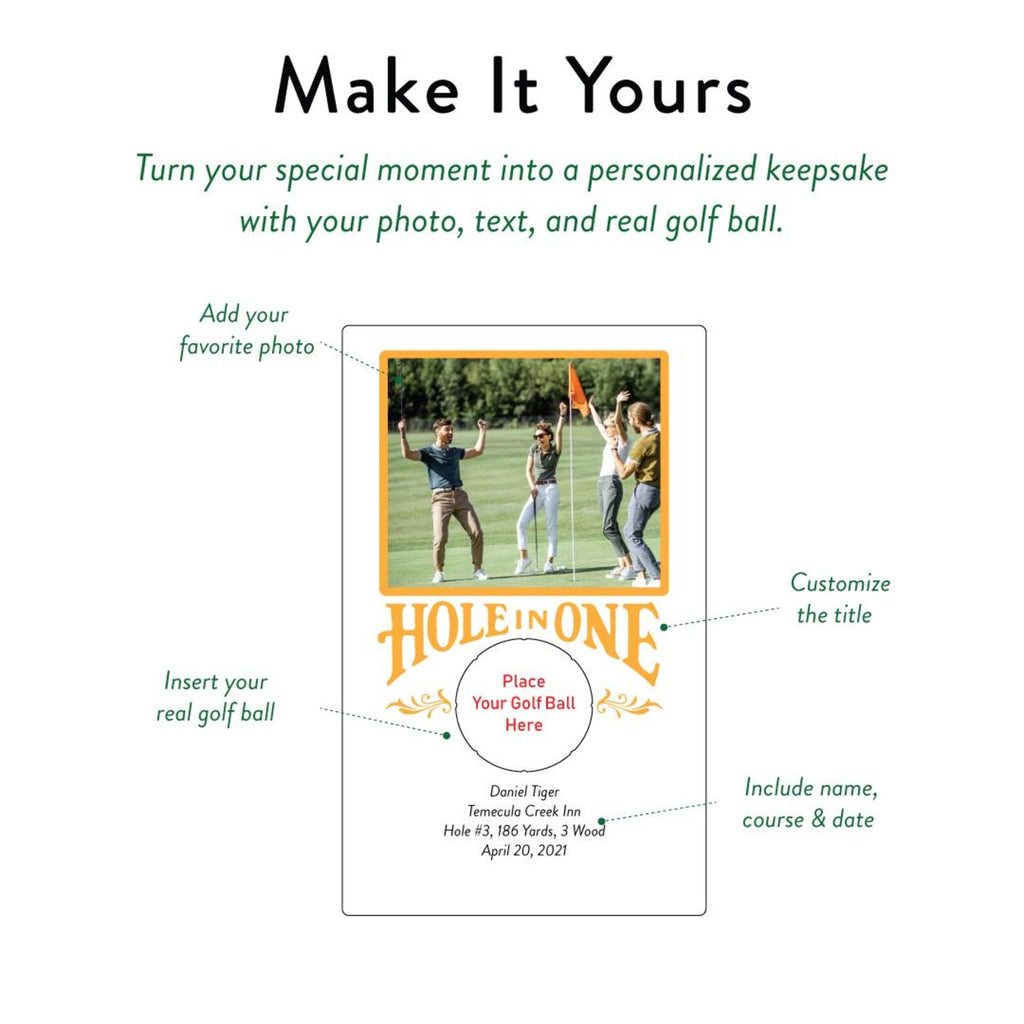 Personalized Hole in One Plaque with Golf Ball Holder, Custom Golf Gift, Hole in One Display, Golfer Gift — photo 6