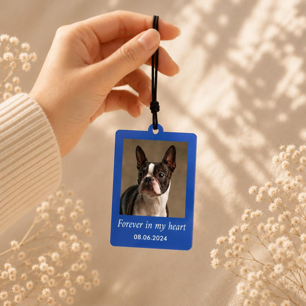 Personalized Acrylic Photo Car Mirror Tag, Drive Safe Keepsake — photo 14