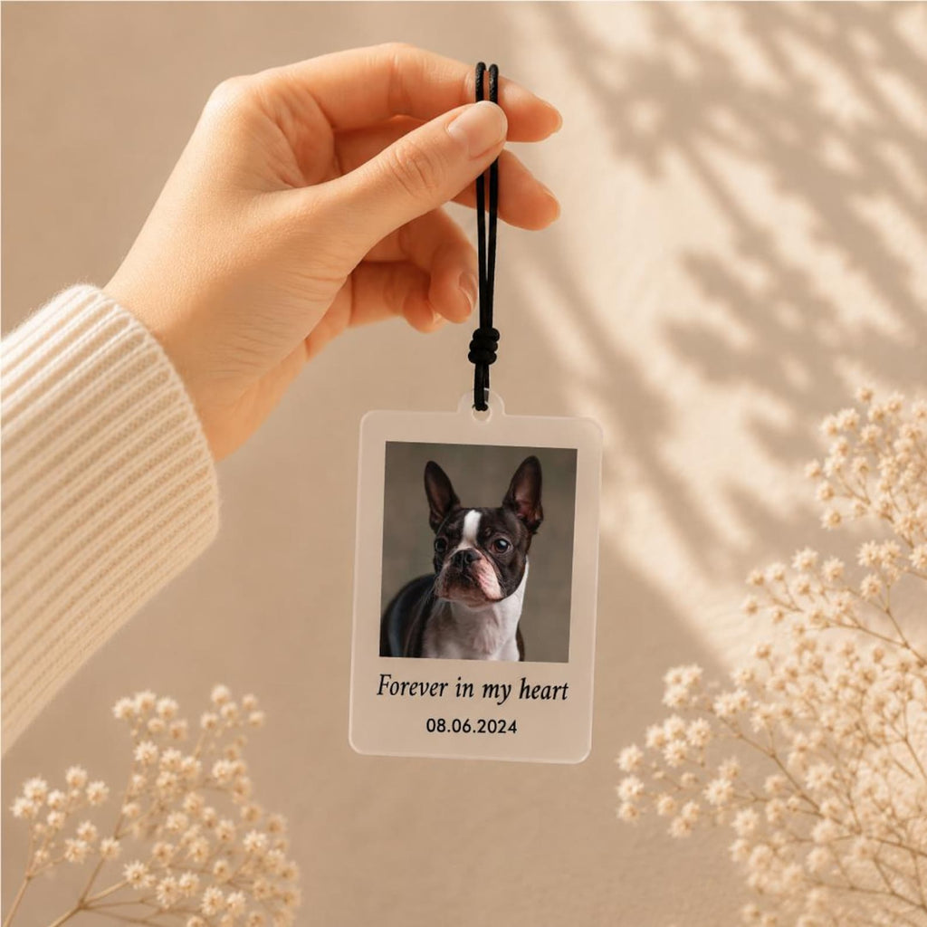 Personalized Acrylic Photo Car Mirror Tag, Drive Safe Keepsake — photo 10