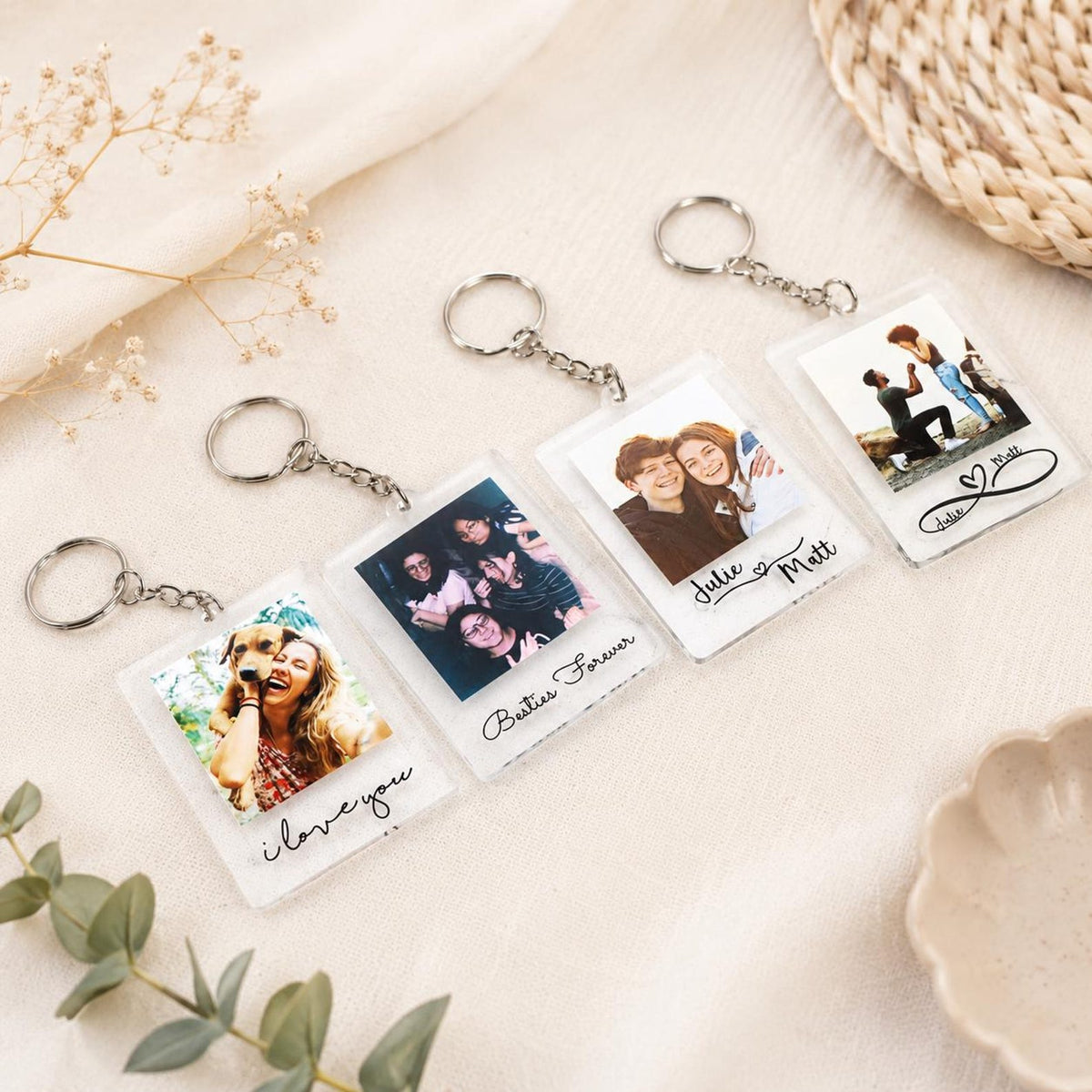 Custom Photo Keychain, Personalized Photo Keychain, Anniversary Gift — photo 1