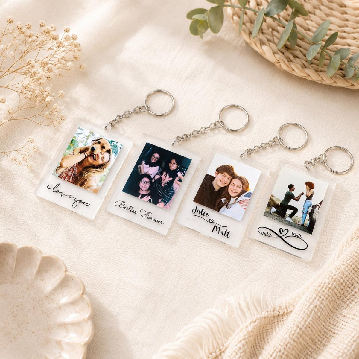 Custom Photo Keychain, Personalized Photo Keychain, Anniversary Gift — photo 5