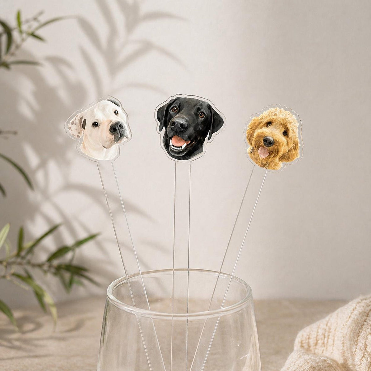 Custom Face Drink Stirrers with Pet or Person Photo — photo 3