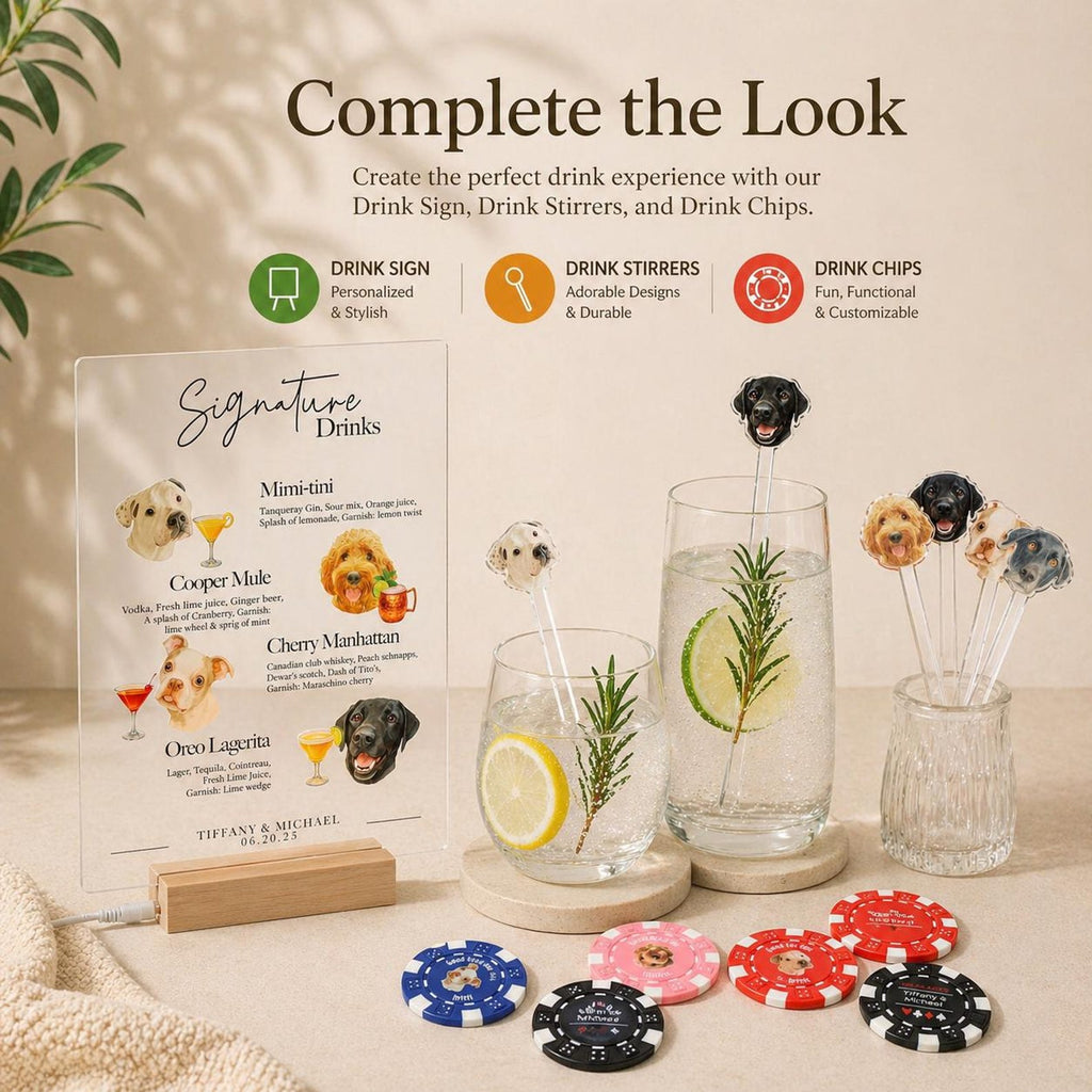 Custom Face Drink Stirrers with Pet or Person Photo — photo 9