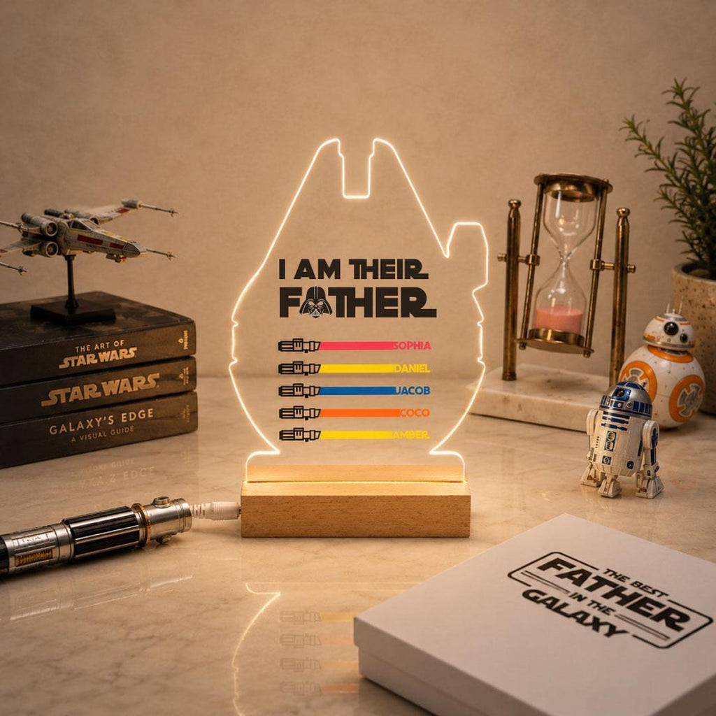 I Am Their Father Custom LED Acrylic Lamp - Personalized Lightsaber Name Display — photo 2