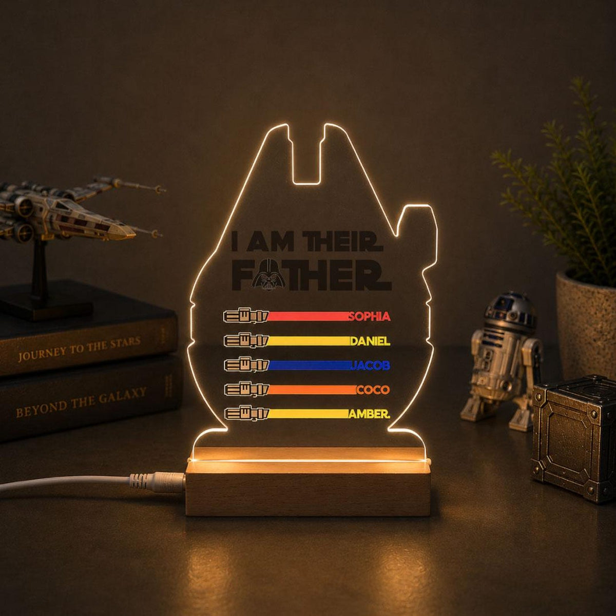 I Am Their Father Custom LED Acrylic Lamp - Personalized Lightsaber Name Display — photo 4