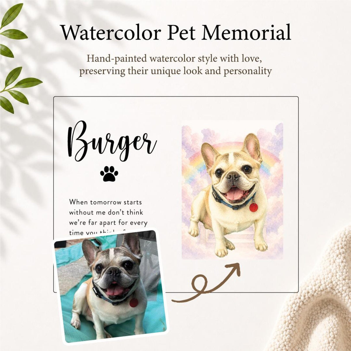 Personalized Watercolor Pet Memorial Acrylic Photo Plaque — photo 5