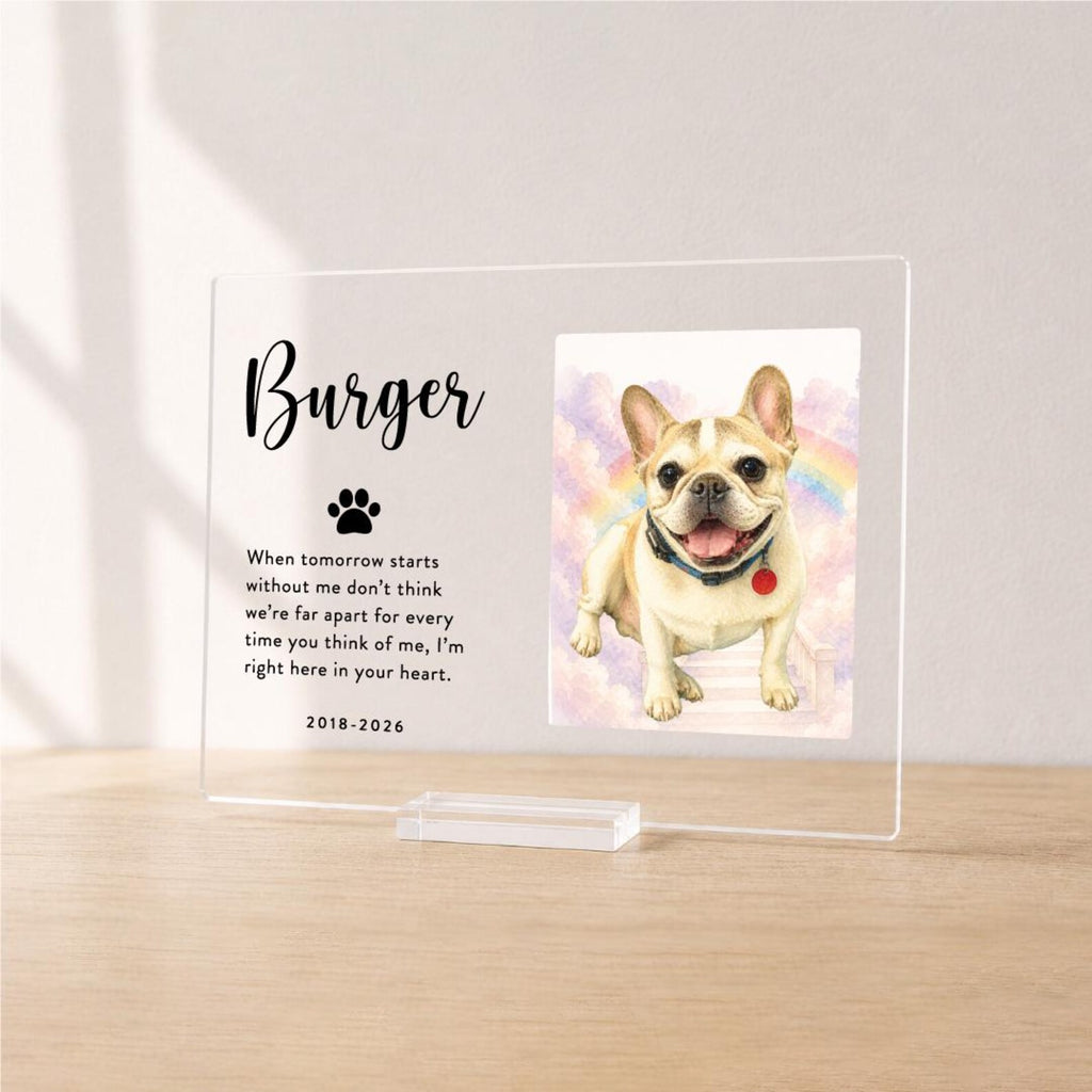 Personalized Watercolor Pet Memorial Acrylic Photo Plaque — photo 2