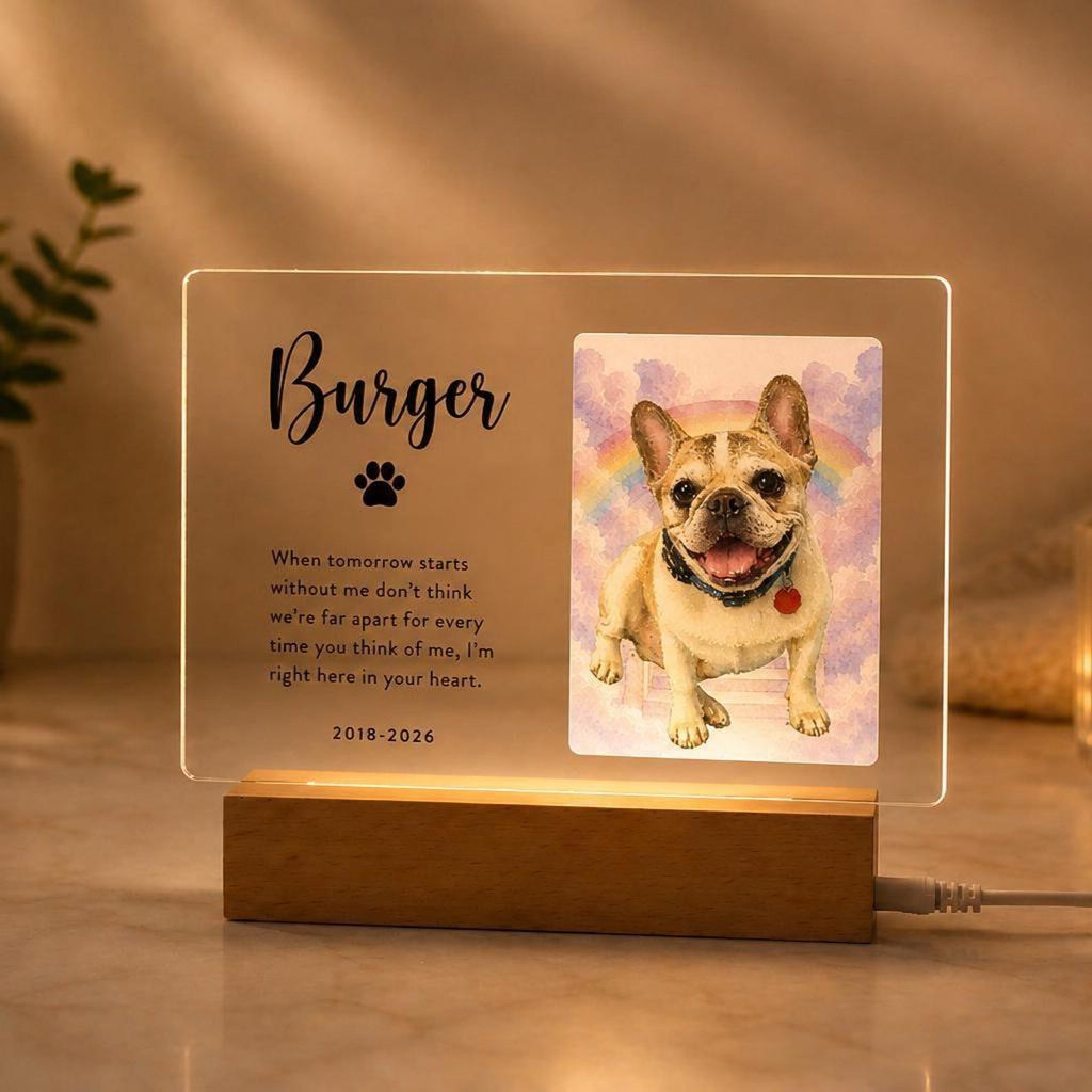 Personalized Watercolor Pet Memorial Acrylic Photo Plaque — photo 4
