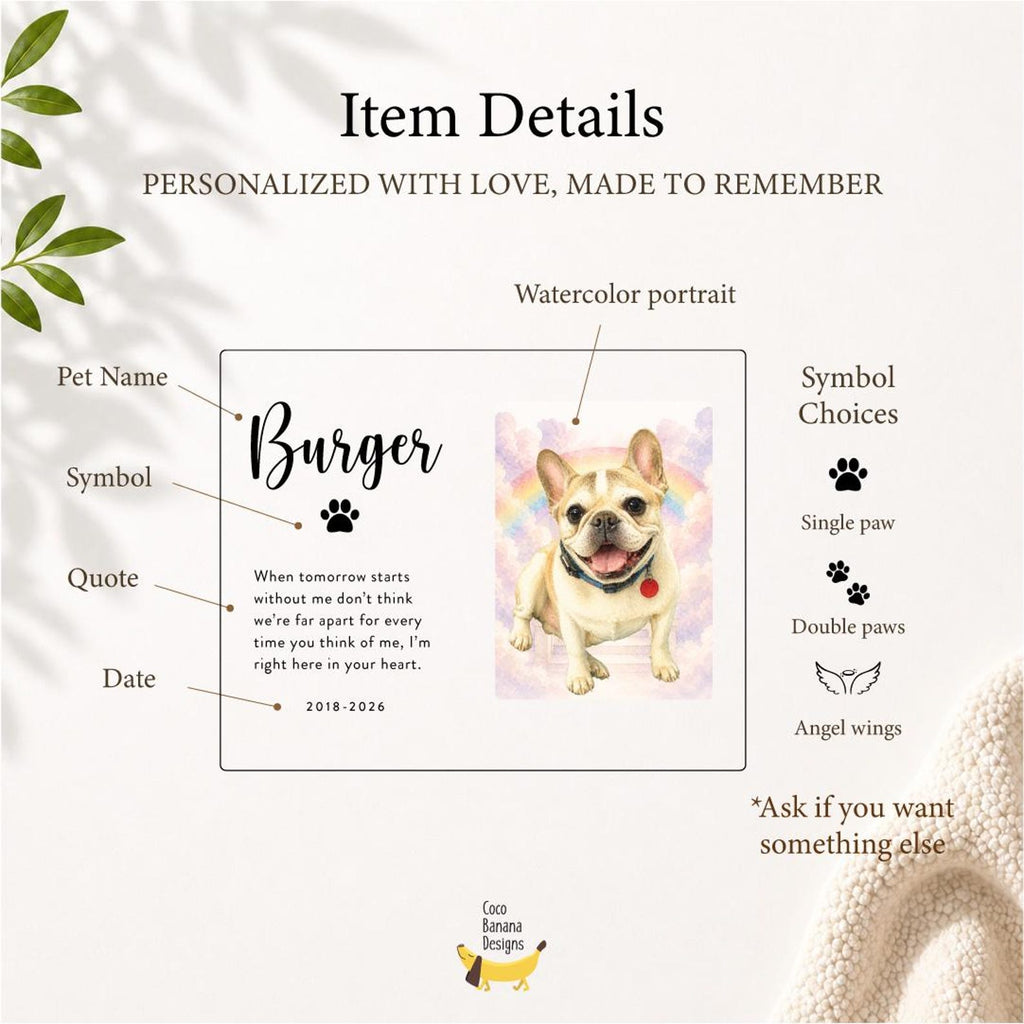 Personalized Watercolor Pet Memorial Acrylic Photo Plaque — photo 6