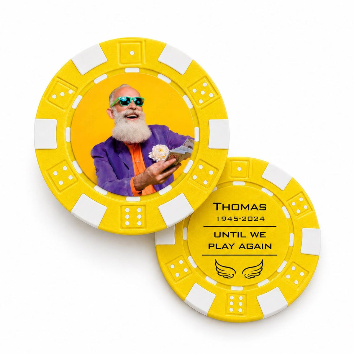 Custom Poker Chip, Personalized Photo Chip, Wedding, Bachelor Party, Graduation, Memorial Gift — photo 2