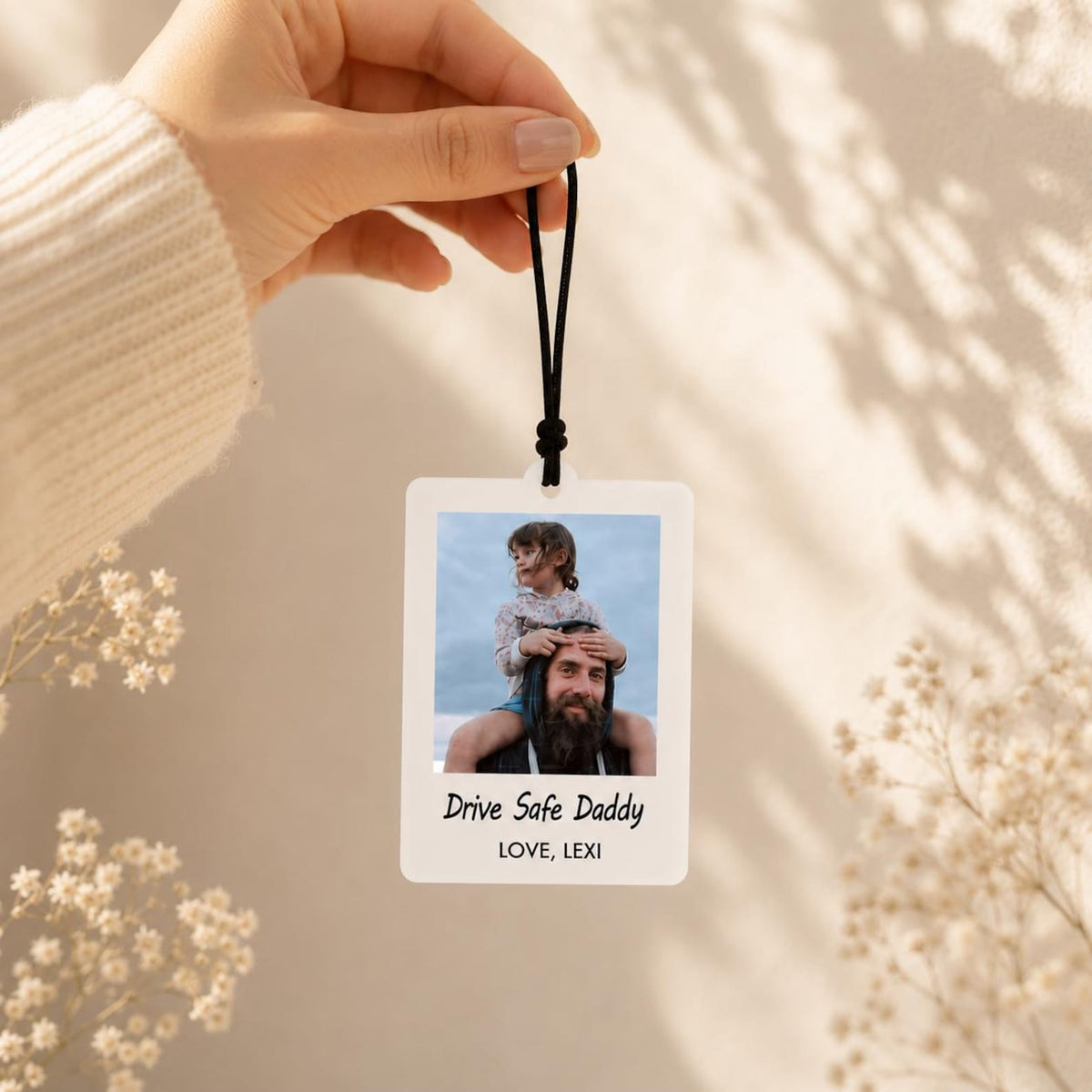 Personalized Acrylic Photo Car Mirror Tag, Drive Safe Keepsake — photo 11