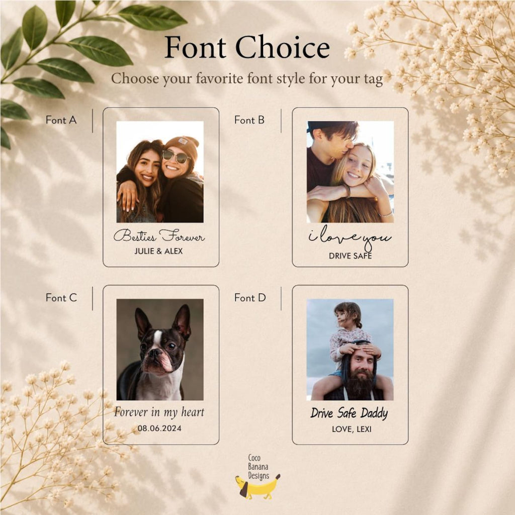 Personalized Acrylic Photo Car Mirror Tag, Drive Safe Keepsake — photo 3